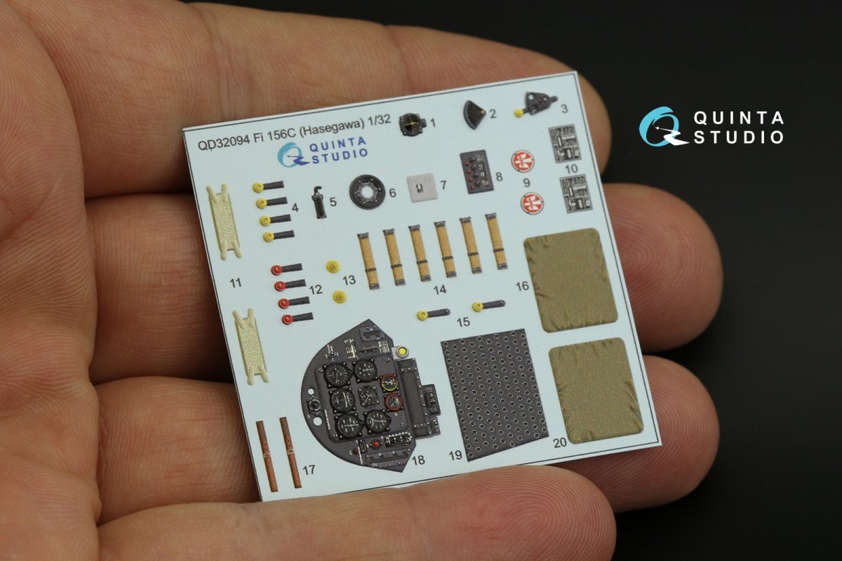 Quinta Studio QD32094 Fi 156C 3D-Printed &amp;amp; coloured Interior on decal paper (Hasegawa) 1/32 – imagen 2