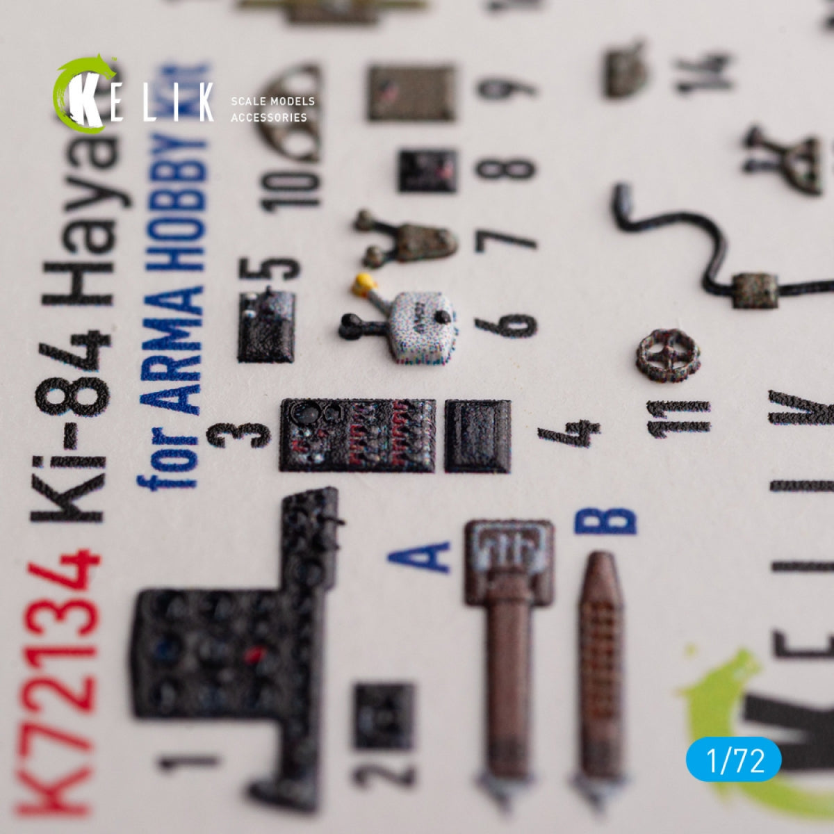 KELIK K72134 Ki-84 Hayate - interior 3D decals for Arma Hobby kit 1/72 – Bild 5