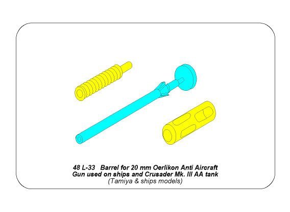 Aber 48L-33 Barrel for 20mm Oerlikon Anti-aircraft Gun 1/48 – imagen 12