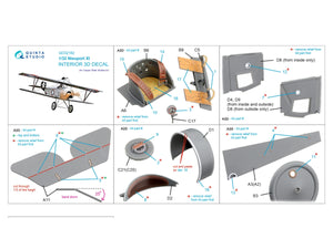 Quinta Studio QD32182 Nieuport XI 3D-Printed &amp;amp; coloured Interior on decal paper (CSM) 1/32 – imagen 10