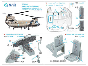 Quinta Studio QD48465 CH-47D 3D-Printed coloured Interior on decal paper (HobbyBoss) 1/48 – imagen 7