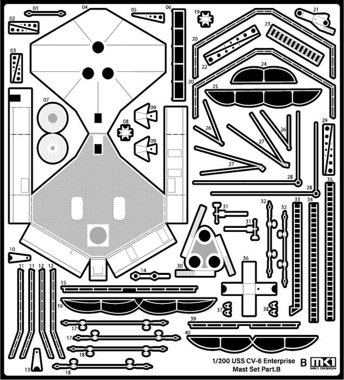 MK1 Design MD-20022 USS CV-6 Enterprise DX with Full Wooden Deck for Trumpeter 1/200 – Bild 75