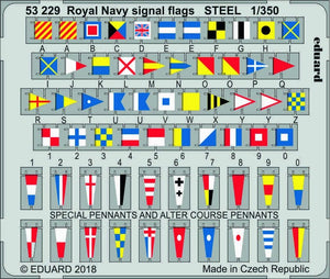 Pavillons de signalisation de la Royal Navy Eduard 53229, acier, échelle 1/350