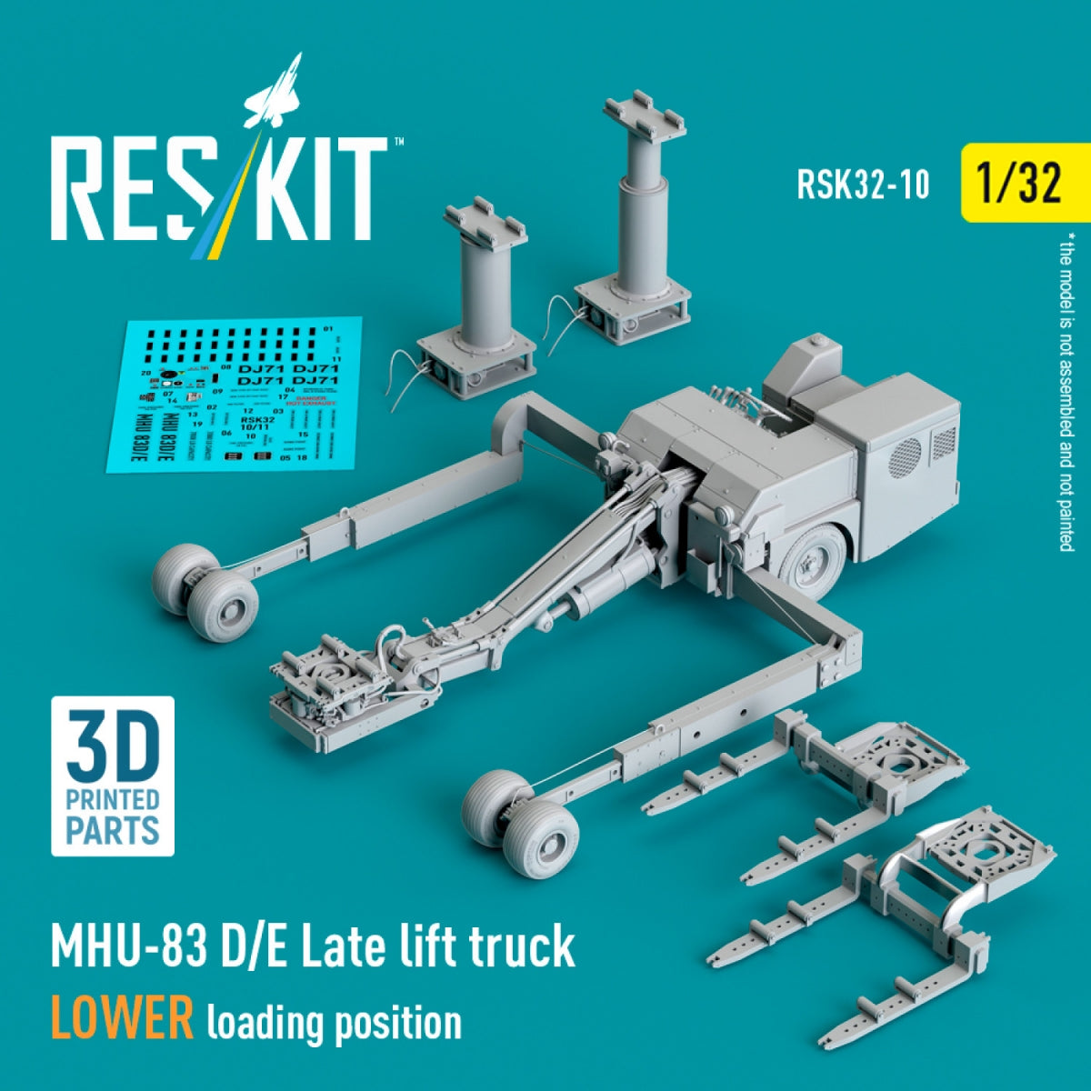 RESKIT RSK32-0010 MHU-83 D/E Late lift truck LOWER loading position (3D Printed model kit) 1/32 – Bild 2