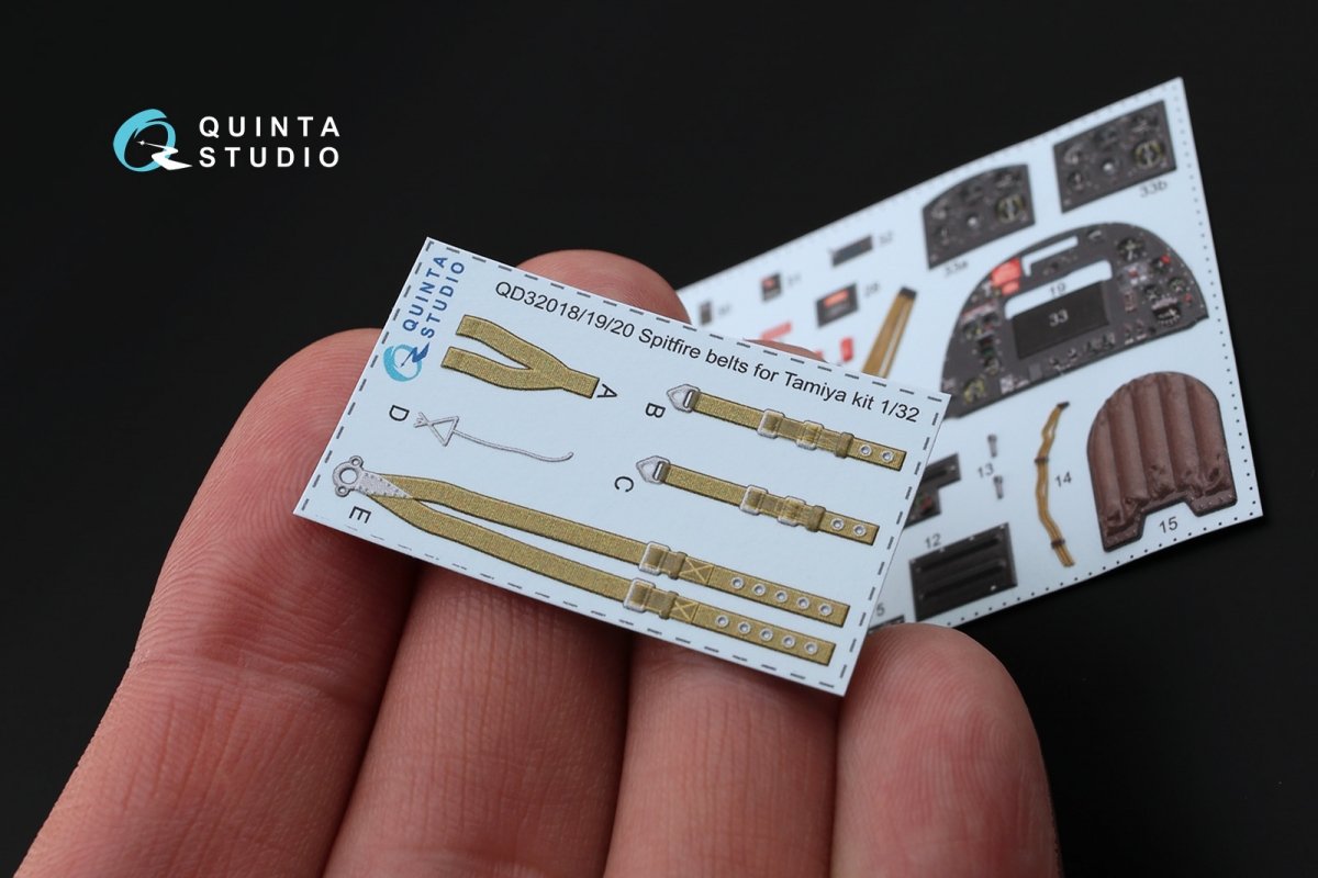 Quinta Studio QD32018 Spitfire Mk.IX 3D-Printed &amp;amp; coloured Interior on decal paper (for Tamiya kit) 1/32 – immagine 4