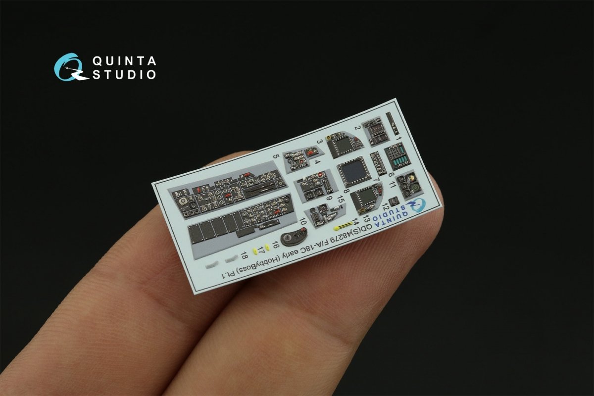 Quinta Studio QDS-48279 F/A-18C early 3D-Printed &amp;amp; coloured Interior on decal paper (HobbyBoss)(Small version) 1/48 – imagen 8