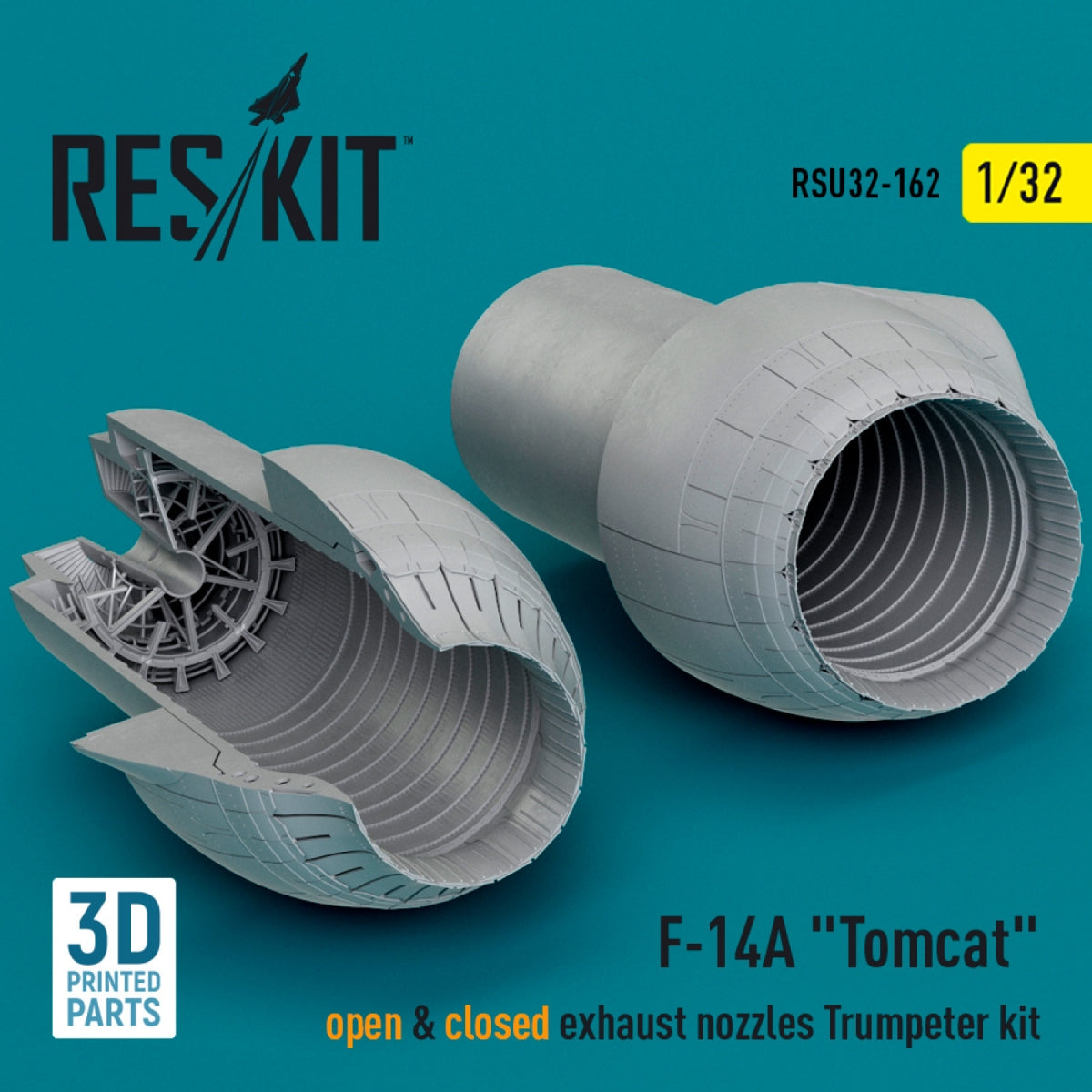 RESKIT RSU32-0162 F-14A &amp;quot;Tomcat&amp;quot; open &amp;amp; closed exhaust nozzles Trumpeter kit (3D Printed) 1/32