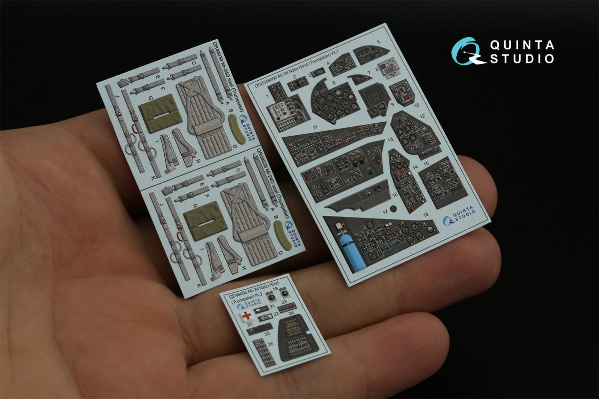 Quinta Studio QD48406 Mi-24 Nato Hind 3D-Printed &amp;amp; coloured Interior on decal paper (Trumpeter) 1/48 – zdjęcie 5