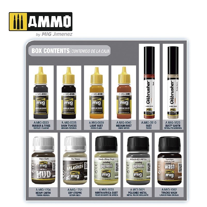 AMMO of Mig Jimenez 7808 SUPER PACK TRACKS &amp;amp; WHEELS – image 2