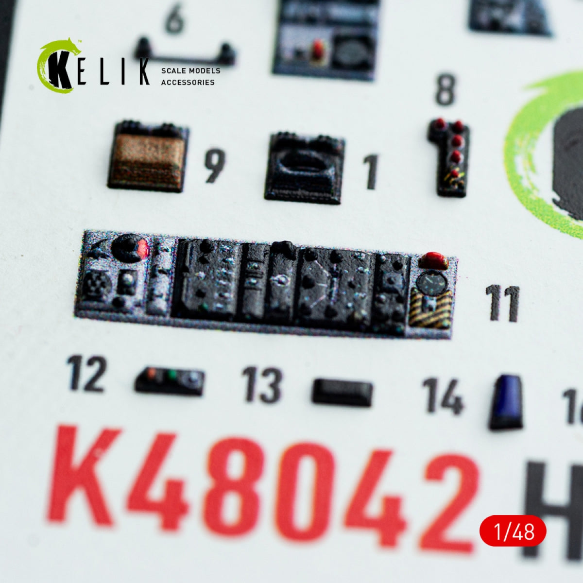 Kelik K48053 JASDF F-2A interior 3D decals for Hasegawa kit 1/48