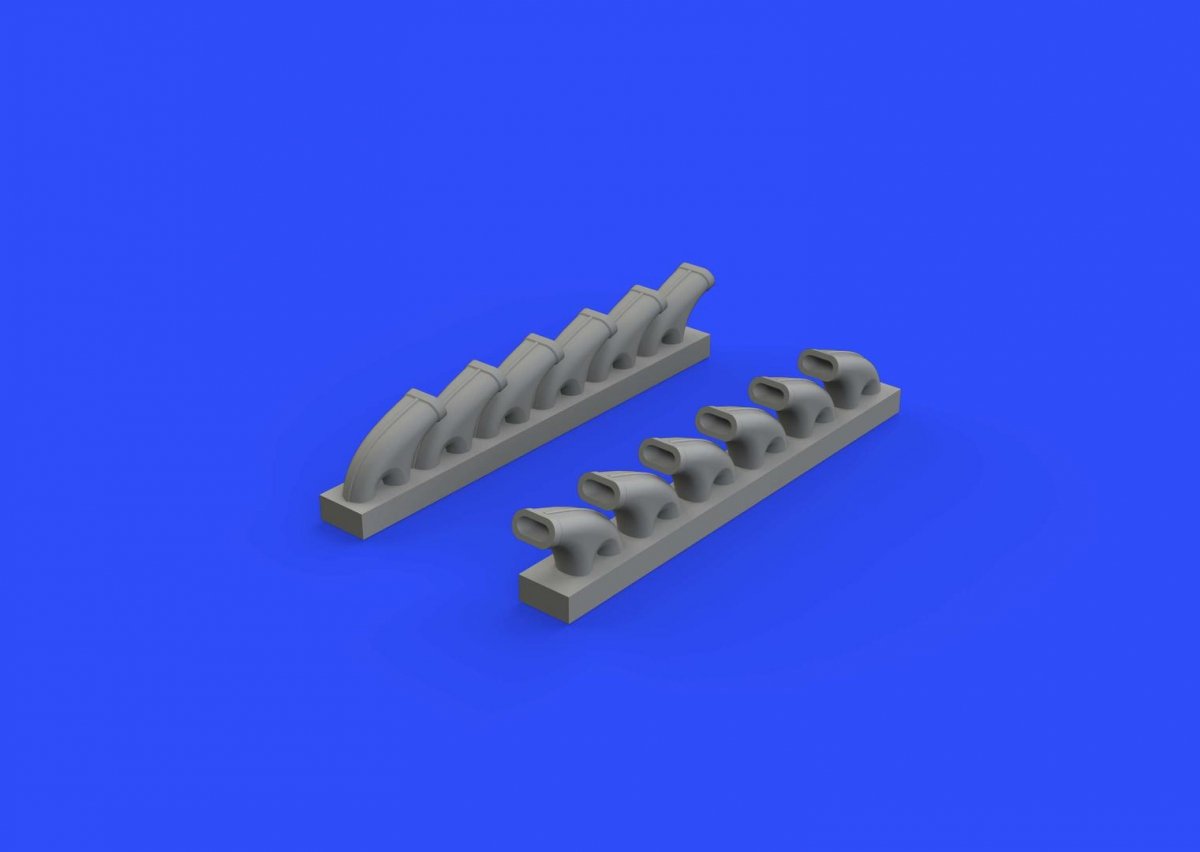 Eduard 648414 Typhoon Mk. Ib exhaust stacks EDUARD, HASEGAWA 1/48 – Bild 3