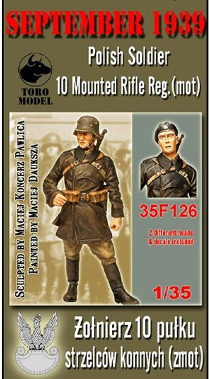ToRo Model 35F126 September 1939 - Polish Soldier, 10th Mounted Rifle Reg.(mot) Figurine with decals / Two different heads included 1/35