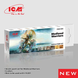 ICM 3066 Acrylic paint set for Medieval Warriors 12 ml x 6