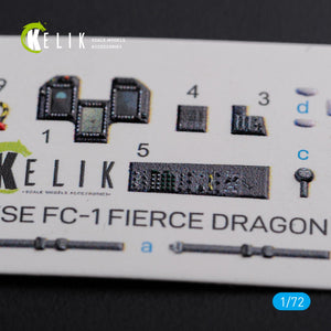 Décalcomanies 3D intérieures KELIK K72101 FC-1 Fierce Dragon chinois pour maquette Trumpeter au 1/72 – image 3