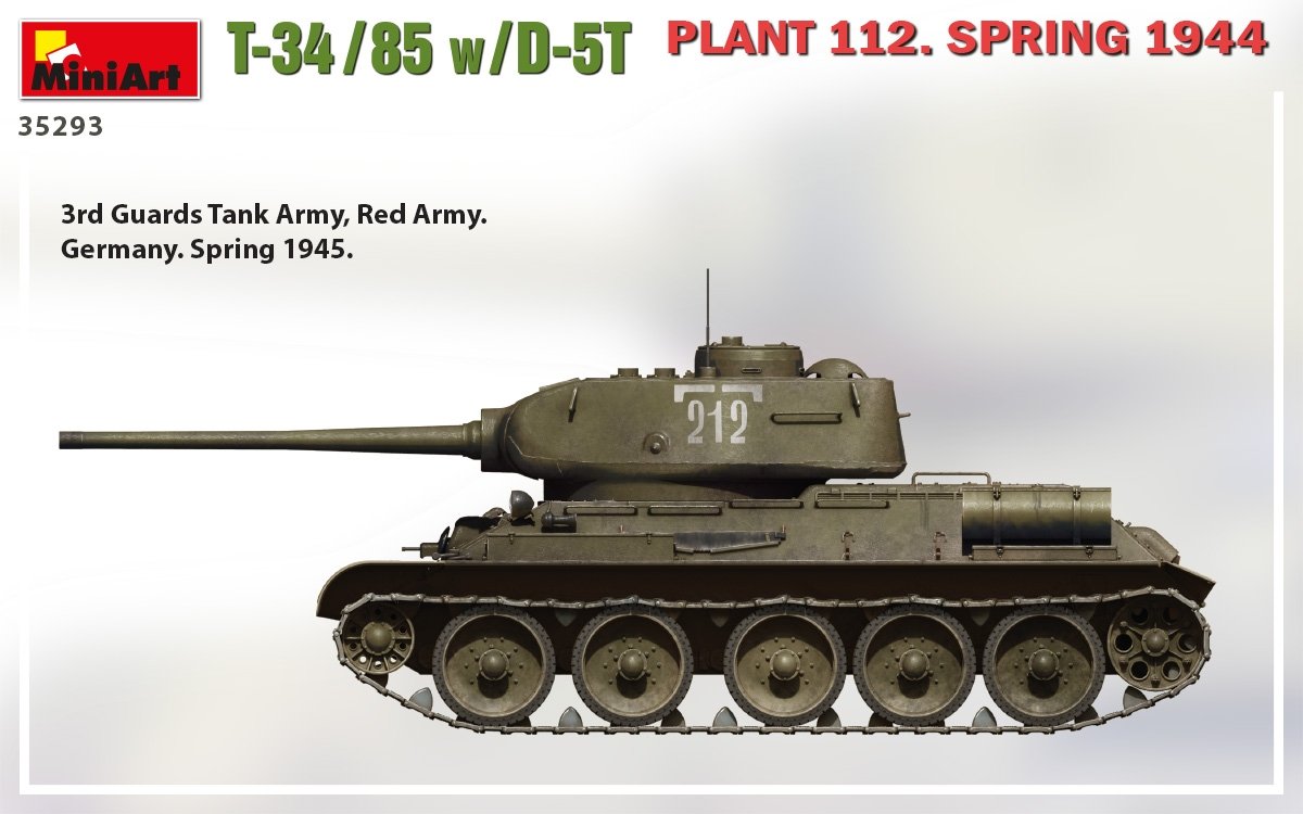 MiniArt 35293 T-34/85 w/D-5T PLANT 112. SPRING 1944 1/35 – imagen 3