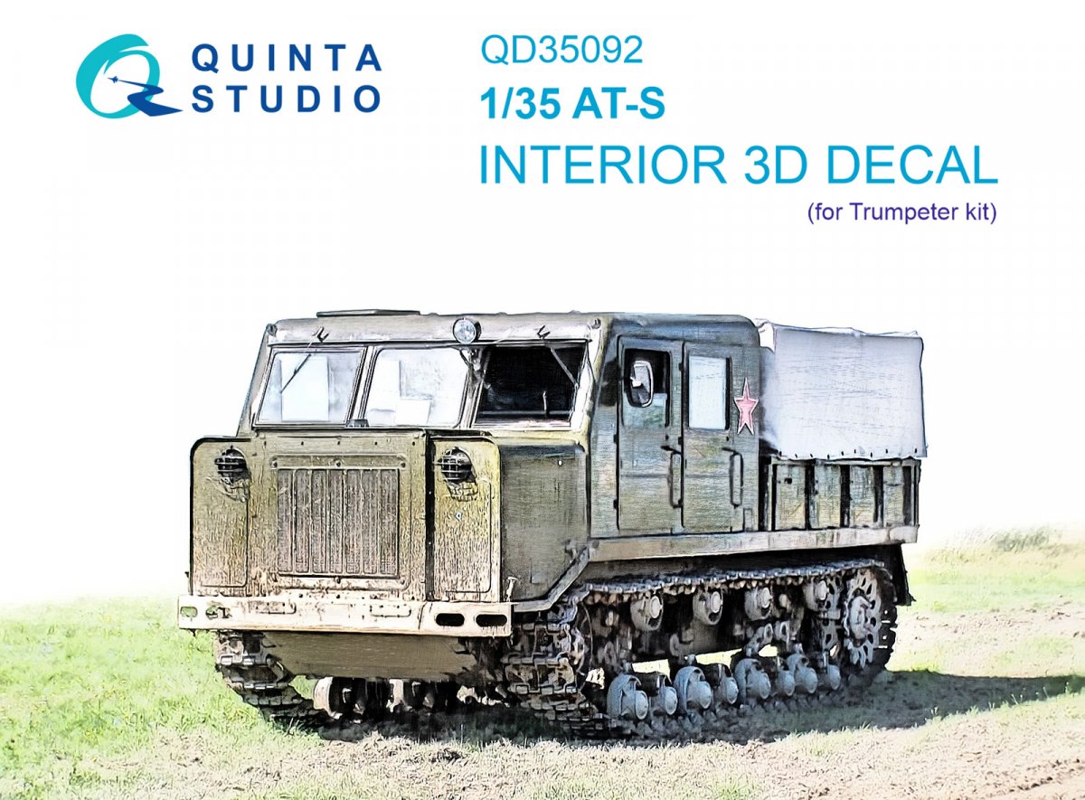 Quinta Studio QD35092 AT-S 3D-Printed &amp; colored Interior on decal paper (Trumpeter) 1/35