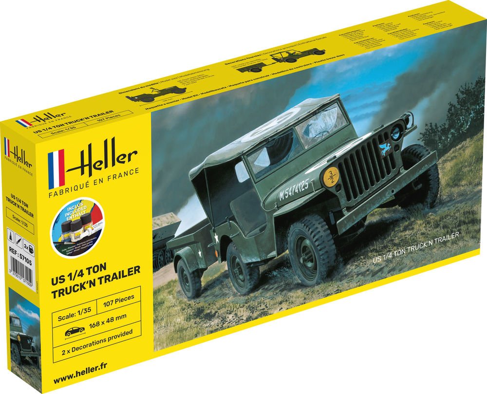 Heller 57105 STARTER KIT US 1/4 TON TRUCK &amp;#39;N TRAILER 1/35 – Bild 2