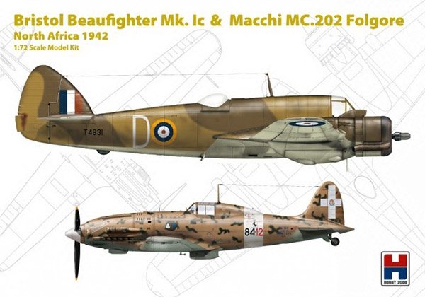 Hobby 2000 72005 Bristol Beaufighter Ic &amp;amp; Macchi MC.202 Folgore North Africa 1942 1/72