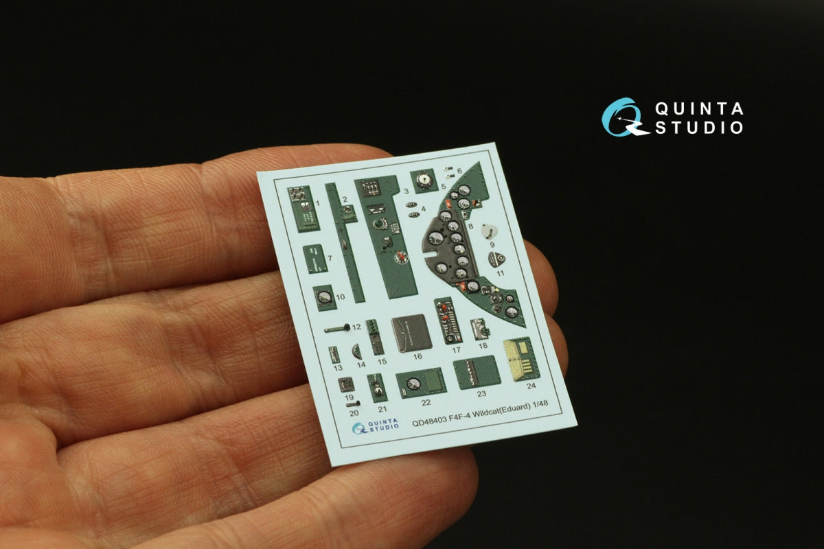 Quinta Studio QD48403 F4F-4 Wildcat 3D-Printed &amp;amp; coloured Interior on decal paper (Eduard) 1/48 – zdjęcie 4