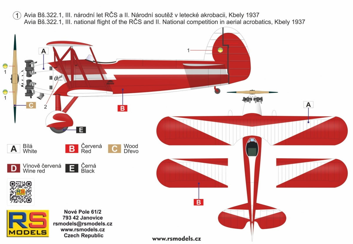 RS Models 94019 Avia Bs.322-1 Limited Edition 1/72 – imagen 2