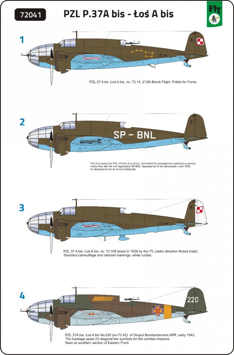 Fly 72041 PZL.37 A bis Łoś A bis 1/72 – imagen 8