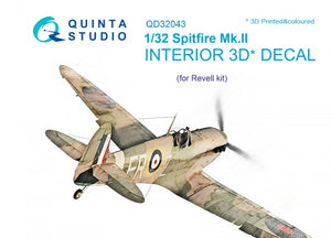 Quinta Studio QD32043 Spitfire Mk. II 3D-Printed &amp;amp; coloured Interior on decal paper (for Revell kit) 1/32