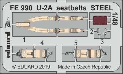 Ceintures de sécurité Eduard FE990 U-2A en acier, échelle 1/48, AFV CLUB
