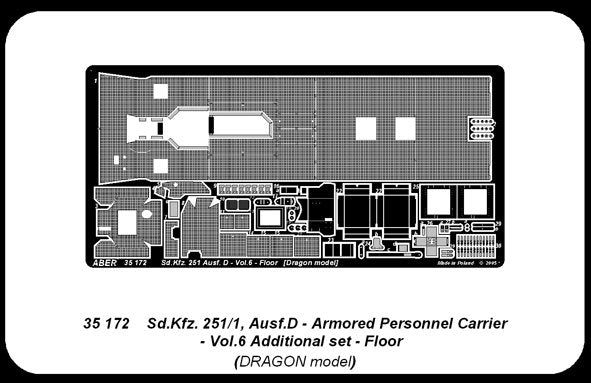 Aber 35172 Sd.Kfz. 251/1 Ausf.D. cz.6 podloga (DRA) 1/35 – imagen 2