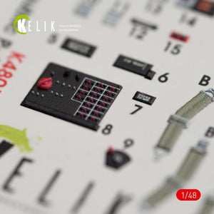 KELIK K48014 P-47M &amp;quot;THUNDERBOLT&amp;quot; INTERIOR 3D DECALS FOR TAMIYA KIT 1/48 – immagine 6