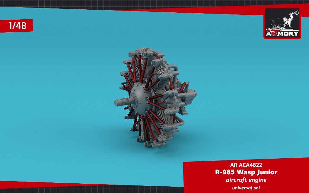 Armory Models ACA4822 R-985 Wasp Junior US aircraft engine 1/48 – imagen 4