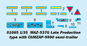 Trumpeter 01065 MAZ-537G Late Production type with ChMZAP-9990 semi-trailer 1/35 – imagen 4