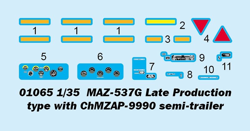 Trumpeter 01065 MAZ-537G Late Production type with ChMZAP-9990 semi-trailer 1/35 – imagen 4