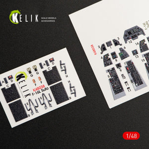 KELIK K48038 F-16I &amp;quot;SUFA&amp;quot; INTERIOR 3D DECALS FOR KINETIC KIT 1/48 – immagine 2