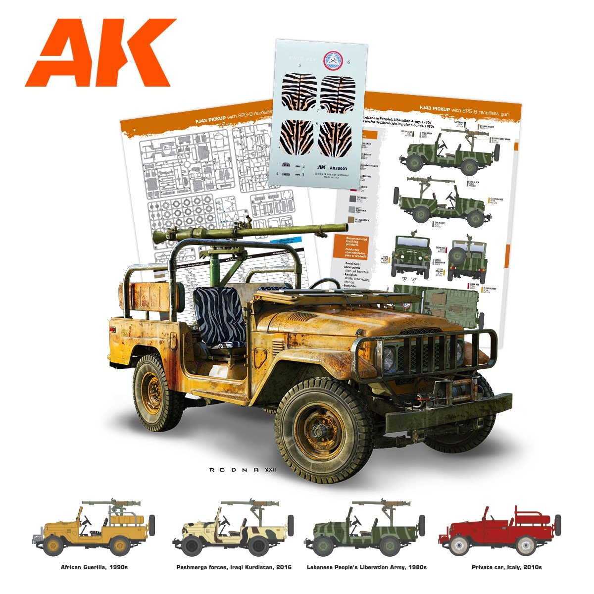 AK Interactive AK35003 FJ43 PICKUP WITH SPG-9 RECOILLESS GUN 1/35 – imagen 2