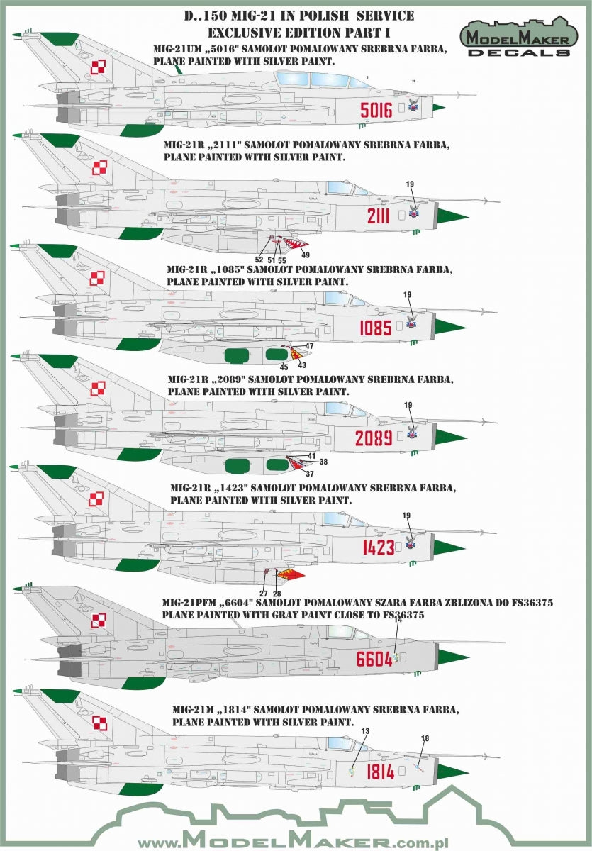 ModelMaker Decals D48150 MiG-21 in Polish service Exclusive edition part I 1/48 – imagen 3