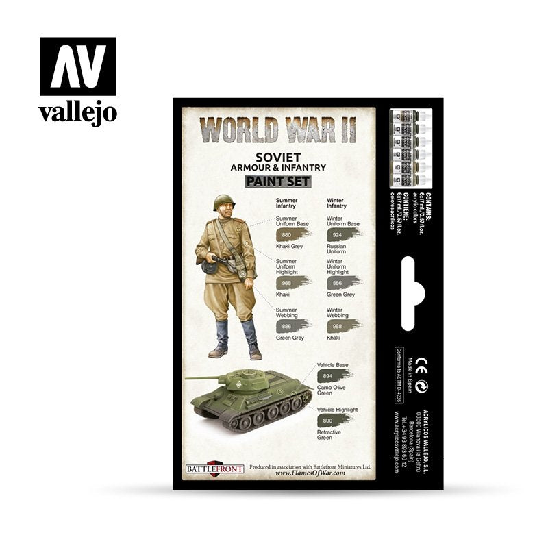 Vallejo 70202 WWII Soviet Armour &amp;amp; Infantry 6x17ml – immagine 2