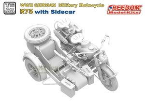 Freedom 16005 R75 with Sidecar WWII German Motorcycle 1/16 – image 4