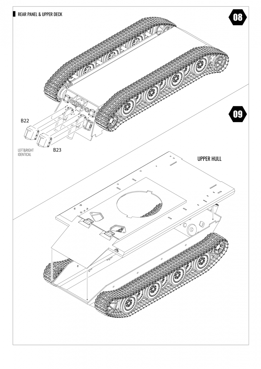 Modelcollect UA35010 WWII German E60 ausf.D 12.8cm tank with side armor late type 1/35 – imagen 7