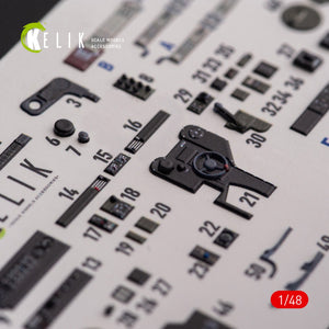 KELIK K48108 P-38F &amp;quot;Lightning&amp;quot; - interior 3D decals for Academy kit 1/48 – immagine 4