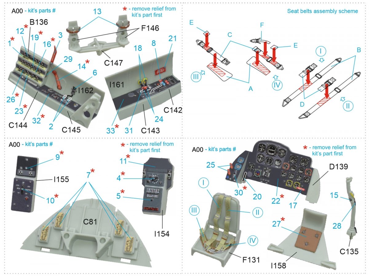 Quinta Studio QD32069 Me 262A 3D-Printed &amp;amp; coloured Interior on decal paper (Revell) 1/32 – imagen 10