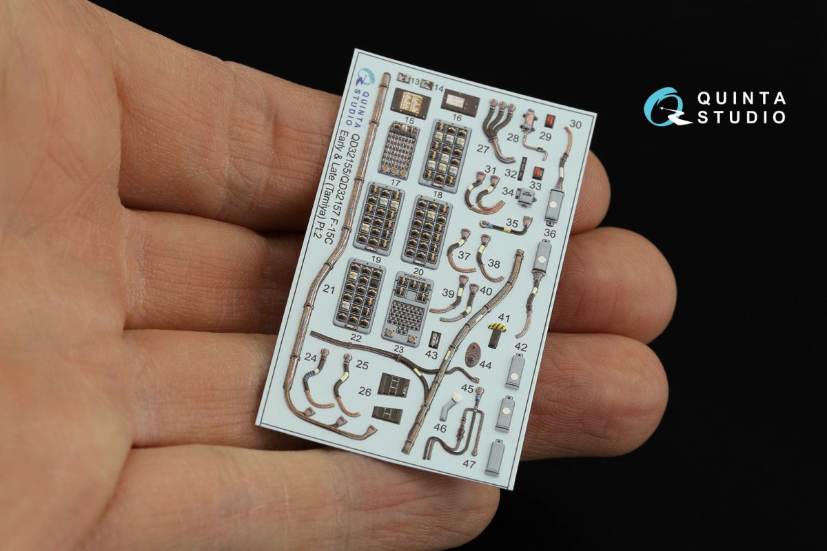 Quinta Studio QD32155 F-15C Early/F-15A/F-15J early 3D-Printed &amp;amp; coloured Interior on decal paper (Tamiya) 1/32 – imagen 6
