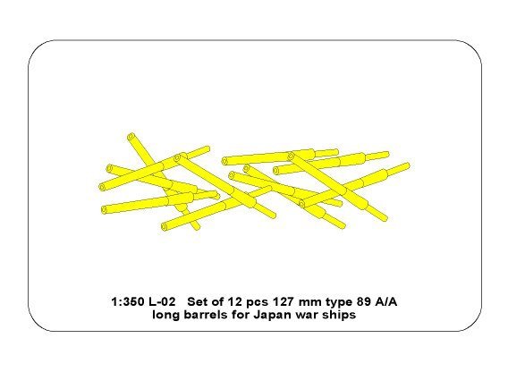 Aber 350L-02 Set of 12 pcs 127mm type 89 A/A long barrels for Japan ships 1/350 – zdjęcie 5