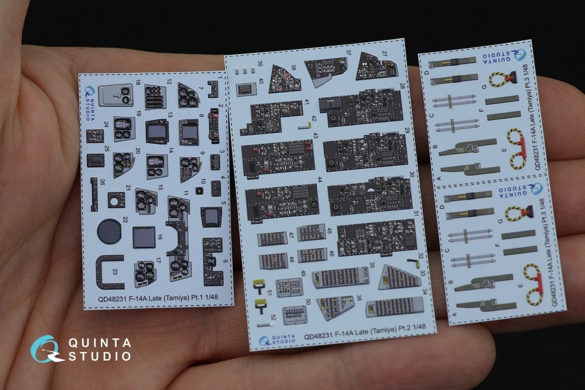 Quinta Studio QD48231 F-14A Late 3D-Printed &amp;amp; coloured Interior on decal paper (for Tamiya kit) 1/48 – imagen 2