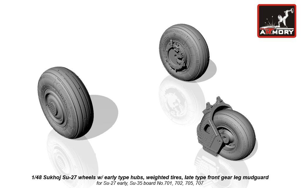 Armory Models AW48020b Sukhoj Su-27 Flanker wheels 1/48 – Bild 3
