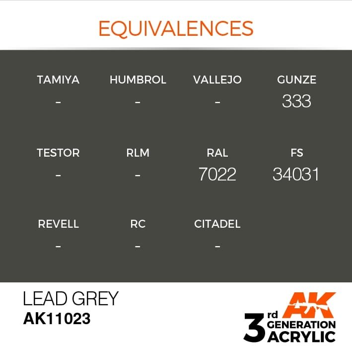 AK Interactive AK11023 Lead Grey 17ml – imagen 3
