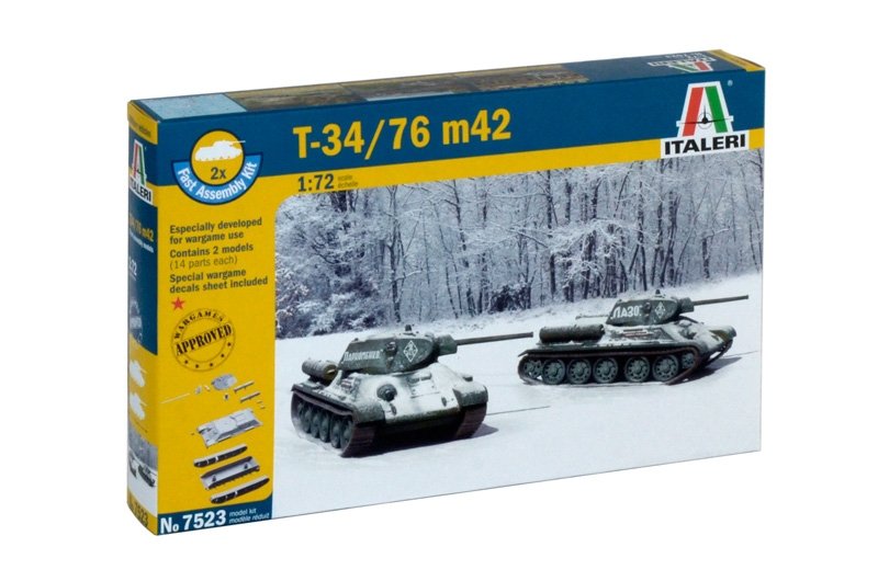 Italeri 7523 T34/76 m42 FAST ASSEMBLY 1/72 – zdjęcie 3