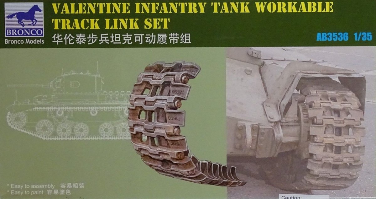 Kit de chenilles fonctionnelles Bronco AB3536 pour char d&amp;#39;infanterie britannique Valentine, échelle 1/35