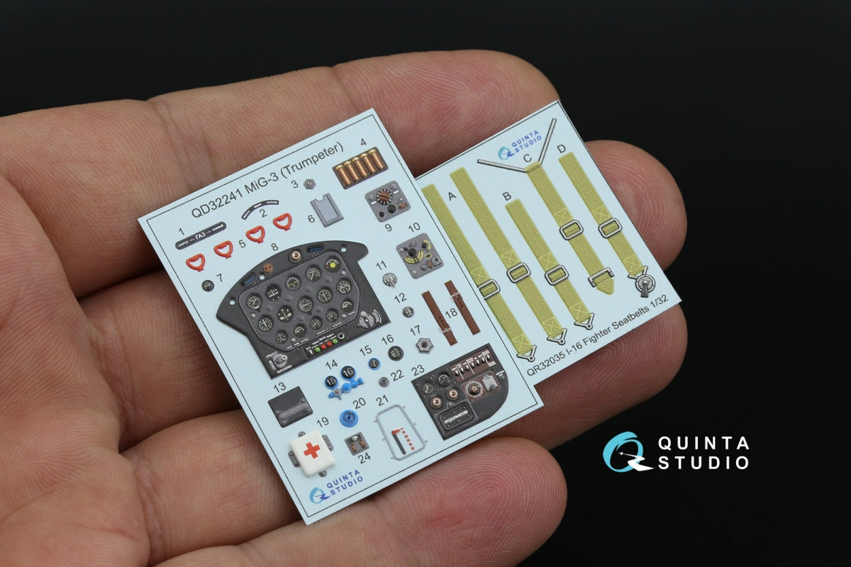 Quinta Studio QD+32241 MiG-3 3D-Printed &amp;amp; coloured Interior on decal paper (Trumpeter) (with 3D-printed resin parts) 1/32 – imagen 4