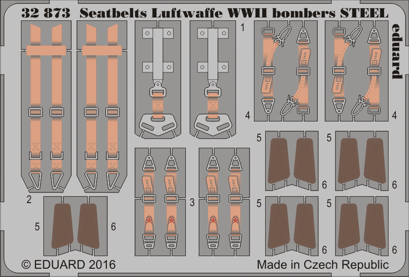 Eduard 32873 Seatbelts Luftwaffe WWII bombers STEEL 1/32