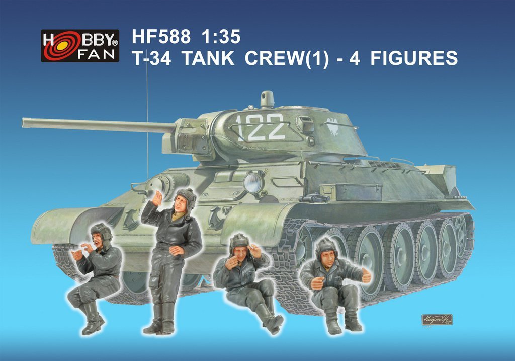 Hobby Fan HF588 T-34 TANK CREW(1)-4 FIGURES